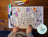 Coloring REUSABLE Placemats:: Thanksgiving Themed