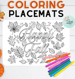 Coloring REUSABLE Placemats:: Thanksgiving Themed