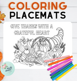 Coloring REUSABLE Placemats:: Thanksgiving Themed