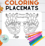 Coloring REUSABLE Placemats:: Thanksgiving Themed