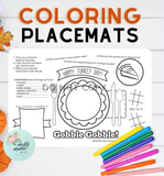 Coloring REUSABLE Placemats:: Thanksgiving Themed