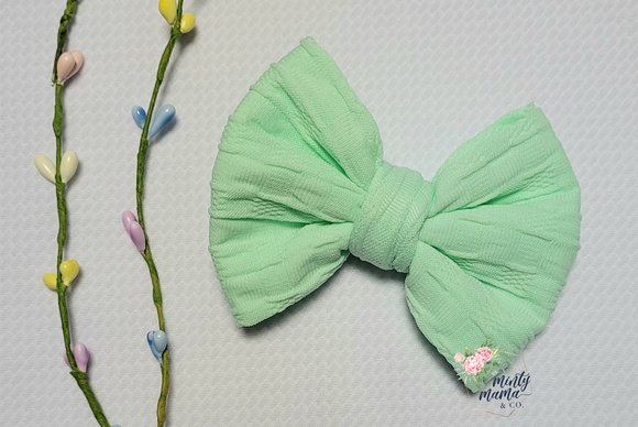 Woven Nylon Fabric Bow:: Mint