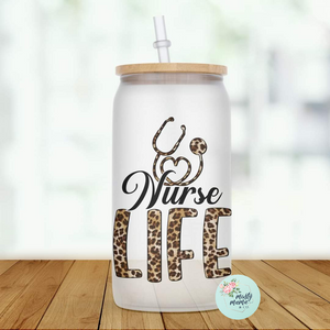 Glass Can Tumbler:: Nurse Life