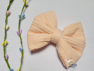 Braided Knit Fabric Bow:: Ballerina Pink