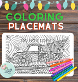 Coloring REUSABLE Placemats:: Christmas Themed