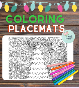 Coloring REUSABLE Placemats:: Christmas Themed