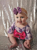 Braided Knit Fabric Bow:: Purple