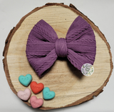 Braided Knit Fabric Bow:: Purple