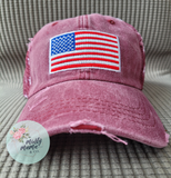 RTS:: Distressed Hat with American Flag