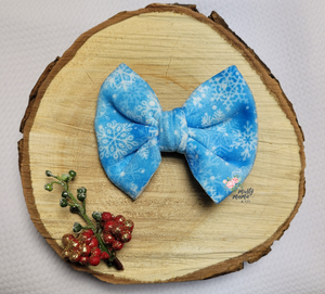 Fabric Bow:: Velvet Frozen Flakes