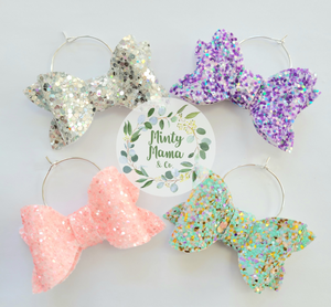 Wine Bow Charms:: Glitter