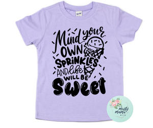 TODDLER/Youth Tee:: Mind Your Own Sprinkles