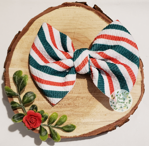 Fabric Bow:: Christmas Stripes