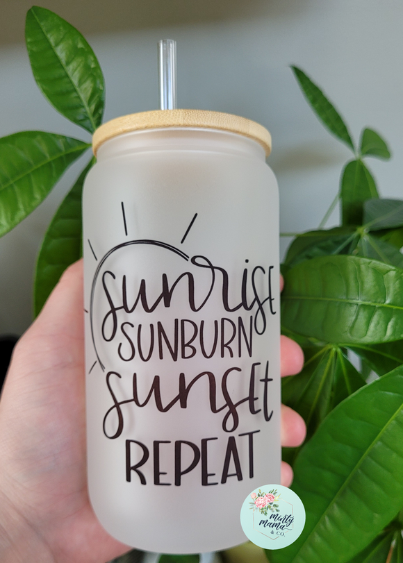 Glass Can Tumbler:: Sunrise Sunburn