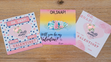 Snap Clip:: Pink Floral Valentine's Exchange Cards