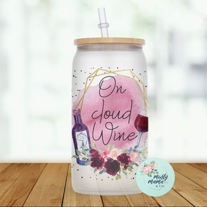 Glass Can Tumbler:: On Cloud Wine