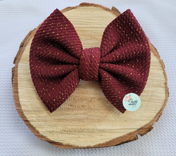 Fabric Bow:: Wine with Golden Flecks